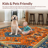 Ultra Soft Area Rug, Non Slip, Stain Resistant, Washable Area Rugs for Living Room, Bedroom, Extra Large Orange Area(Orange)