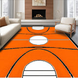 Ultra Soft Area Rug, Non Slip, Stain Resistant, Washable Area Rugs for Living Room, Bedroom, Contemporary Circular Sports Aesthetic(Orange)