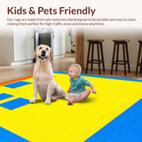 Ultra Soft Area Rug, Non Slip, Stain Resistant, Washable Area Rugs for Living Room, Bedroom, Cheerful Colorful Hopscotch Visuals(Yellow)