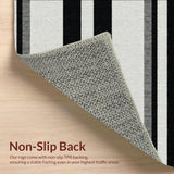 Ultra Soft Area Rug, Non Slip, Stain Resistant, Washable Area Rugs for Living Room, Bedroom, Bold Contrast: Black & White Stripe Modern Floor Rug(Gray)