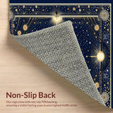 Ultra Soft Area Rug, Non Slip, Stain Resistant, Washable Area Rugs for Living Room, Bedroom, Mystical Geometric Starry Arrangement(Blue)