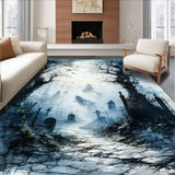 Ultra Soft Area Rug, Non Slip, Stain Resistant, Washable Area Rugs for Living Room, Bedroom, Phantom Realm Rug Duo - Spectral Home Accent - Otherworldly Carpet Set(Gray)