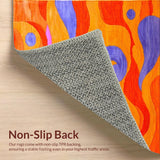 Ultra Soft Area Rug, Non Slip, Stain Resistant, Washable Area Rugs for Living Room, Bedroom, Striking Modern Wavy Artwork(Orange)