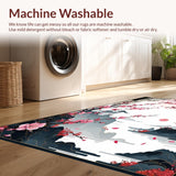 Ultra Soft Area Rug, Non Slip, Stain Resistant, Washable Area Rugs for Living Room, Bedroom, Vibrant Petal Blossom Aesthetic(Pink)