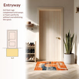 Ultra Soft Area Rug, Non Slip, Stain Resistant, Washable Area Rugs for Living Room, Bedroom, Vibrant Tie-Dye Patterned Elegance(Orange)