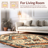 Ultra Soft Area Rug, Non Slip, Stain Resistant, Washable Area Rugs for Living Room, Bedroom, Distressed Vintage Beige Living Room Non-Slip Rug(Beige)