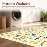 Ultra Soft Area Rug, Non Slip, Stain Resistant, Washable Area Rugs for Living Room, Bedroom, Rustic Warm Alphabet Graphics(Red)