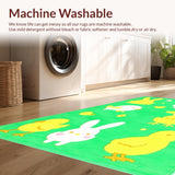 Ultra Soft Area Rug, Non Slip, Stain Resistant, Washable Area Rugs for Living Room, Bedroom, Lighthearted Cartoon Animal Theme(Green)