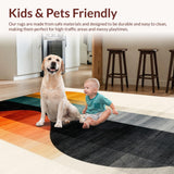 Ultra Soft Area Rug, Non Slip, Stain Resistant, Washable Area Rugs for Living Room, Bedroom, Artistic Abstract Circular Motif(Orange)