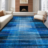 Ultra Soft Area Rug, Non Slip, Stain Resistant, Washable Area Rugs for Living Room, Bedroom, Blue Abstract Rug, Washable, Non-Slip(Blue)