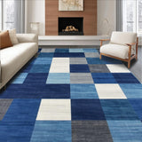 Ultra Soft Area Rug, Non Slip, Stain Resistant, Washable Area Rugs for Living Room, Bedroom, Dynamic Colorful Geometric Arrangement(Blue)