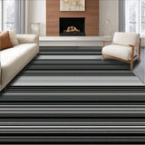 Ultra Soft Area Rug, Non Slip, Stain Resistant, Washable Area Rugs for Living Room, Bedroom, Elegant Contemporary Linear Design(Black)