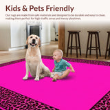Ultra Soft Area Rug, Non Slip, Stain Resistant, Washable Area Rugs for Living Room, Bedroom, Artistic Zebra Patterned Flair(Pink)