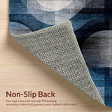 Ultra Soft Area Rug, Non Slip, Stain Resistant, Washable Area Rugs for Living Room, Bedroom, Gradient Abstract Striped Area Rug(Blue)