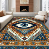 Ultra Soft Area Rug, Non Slip, Stain Resistant, Washable Area Rugs for Living Room, Bedroom, Traditional Cultural Motif Elegance(Brown)