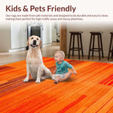Ultra Soft Area Rug, Non Slip, Stain Resistant, Washable Area Rugs for Living Room, Bedroom, Striking Bold Animal Silhouette(Orange)