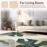 Ultra Soft Area Rug, Non Slip, Stain Resistant, Washable Area Rugs for Living Room, Bedroom, Elegant Nature-Inspired Motif(Gray)