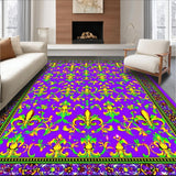 Ultra Soft Area Rug, Non Slip, Stain Resistant, Washable Area Rugs for Living Room, Bedroom, Lively Traditional Carnival Aesthetic(Purple)