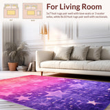 Ultra Soft Area Rug, Non Slip, Stain Resistant, Washable Area Rugs for Living Room, Bedroom, Glitter Gradient Cosmic Flair(Pink)