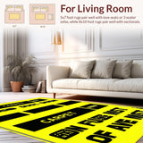 Ultra Soft Area Rug, Non Slip, Stain Resistant, Washable Area Rugs for Living Room, Bedroom, Trendy Nonchalant Abstract Design(Yellow)