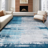 Ultra Soft Area Rug, Non Slip, Stain Resistant, Washable Area Rugs for Living Room, Bedroom, Rustic Neutral Watercolor Impression(Blue)