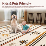 Ultra Soft Area Rug, Non Slip, Stain Resistant, Washable Area Rugs for Living Room, Bedroom, Southwest Inspired Earthy Aesthetic(Beige)