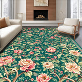 Ultra Soft Area Rug, Non Slip, Stain Resistant, Washable Area Rugs for Living Room, Bedroom, Serene Retro Trellis Motif(Green)