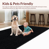 Ultra Soft Area Rug, Non Slip, Stain Resistant, Washable Area Rugs for Living Room, Bedroom, Contemporary Bow Rug - Unique Aesthetic Home Bathmat for Trendy Spaces(Black)