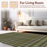 Ultra Soft Area Rug, Non Slip, Stain Resistant, Washable Area Rugs for Living Room, Bedroom, Vibrant Minimalist Stripe Arrangement(Brown)