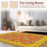 Ultra Soft Area Rug, Non Slip, Stain Resistant, Washable Area Rugs for Living Room, Bedroom, Lively Plush Tufted Whimsy Creation(Orange)