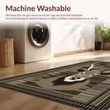 Ultra Soft Area Rug, Non Slip, Stain Resistant, Washable Area Rugs for Living Room, Bedroom, Modern Rustic Blend of Textures(Brown)