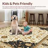 Ultra Soft Area Rug, Non Slip, Stain Resistant, Washable Area Rugs for Living Room, Bedroom, Fringe Beige Area Bohemian Inspired Design(White)