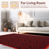 Ultra Soft Area Rug, Non Slip, Stain Resistant, Washable Area Rugs for Living Room, Bedroom, Playful Contemporary Text Design(Brown)