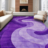 Ultra Soft Area Rug, Non Slip, Stain Resistant, Washable Area Rugs for Living Room, Bedroom, Artistic Luxe Ripple Effect(Purple)
