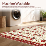 Ultra Soft Area Rug, Non Slip, Stain Resistant, Washable Area Rugs for Living Room, Bedroom, Elegant Floral Area Pet & Kid Proof Non Slip(Beige)