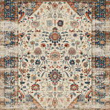 Ultra Soft Area Rug, Non Slip, Stain Resistant, Washable Area Rugs for Living Room, Bedroom, Rustic Soft Toned Bloom Motif(Beige)