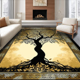 Ultra Soft Area Rug, Non Slip, Stain Resistant, Washable Area Rugs for Living Room, Bedroom, Artistic Organic Pattern Fusion(Gold)
