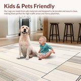 Ultra Soft Area Rug, Non Slip, Stain Resistant, Washable Area Rugs for Living Room, Bedroom, Contemporary Beige Area Minimalist Linear(Beige)