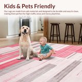 Ultra Soft Area Rug, Non Slip, Stain Resistant, Washable Area Rugs for Living Room, Bedroom, Trendy Marbleized Abstract Aesthetic(Pink)