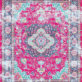 Ultra Soft Area Rug, Non Slip, Stain Resistant, Washable Area Rugs for Living Room, Bedroom, Elegant Colorful Trellis Arrangement(Pink)