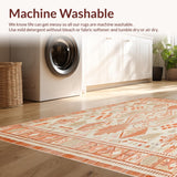 Ultra Soft Area Rug, Non Slip, Stain Resistant, Washable Area Rugs for Living Room, Bedroom, Terracotta Earth Tones Area(Orange)