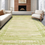 Ultra Soft Area Rug, Non Slip, Stain Resistant, Washable Area Rugs for Living Room, Bedroom, Elegant Area Olive Green & Beige Geometric Design(Green)