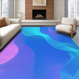 Ultra Soft Area Rug, Non Slip, Stain Resistant, Washable Area Rugs for Living Room, Bedroom, Artful Gradient Swirl Motif(Blue)