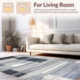 Ultra Soft Area Rug, Non Slip, Stain Resistant, Washable Area Rugs for Living Room, Bedroom, Contemporary Soft Toned Artistry(Gray)