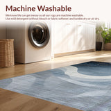 Ultra Soft Area Rug, Non Slip, Stain Resistant, Washable Area Rugs for Living Room, Bedroom, Rustic Grey Star Motif(Blue)