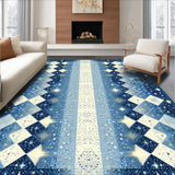 Ultra Soft Area Rug, Non Slip, Stain Resistant, Washable Area Rugs for Living Room, Bedroom, Gentle Cloud and Star Fusion(Blue)