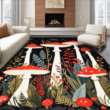 Ultra Soft Area Rug, Non Slip, Stain Resistant, Washable Area Rugs for Living Room, Bedroom, Nature-Inspired Black Aesthetic(Red)