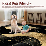 Ultra Soft Area Rug, Non Slip, Stain Resistant, Washable Area Rugs for Living Room, Bedroom, Sophisticated Modern Art Inspired Style(Gold)
