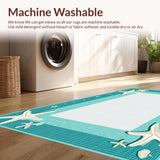 Ultra Soft Area Rug, Non Slip, Stain Resistant, Washable Area Rugs for Living Room, Bedroom, Rustic Ocean-Inspired Texture(Blue)
