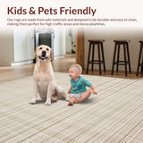 Ultra Soft Area Rug, Non Slip, Stain Resistant, Washable Area Rugs for Living Room, Bedroom, Rustic Natural Fiber Harmony(Beige)